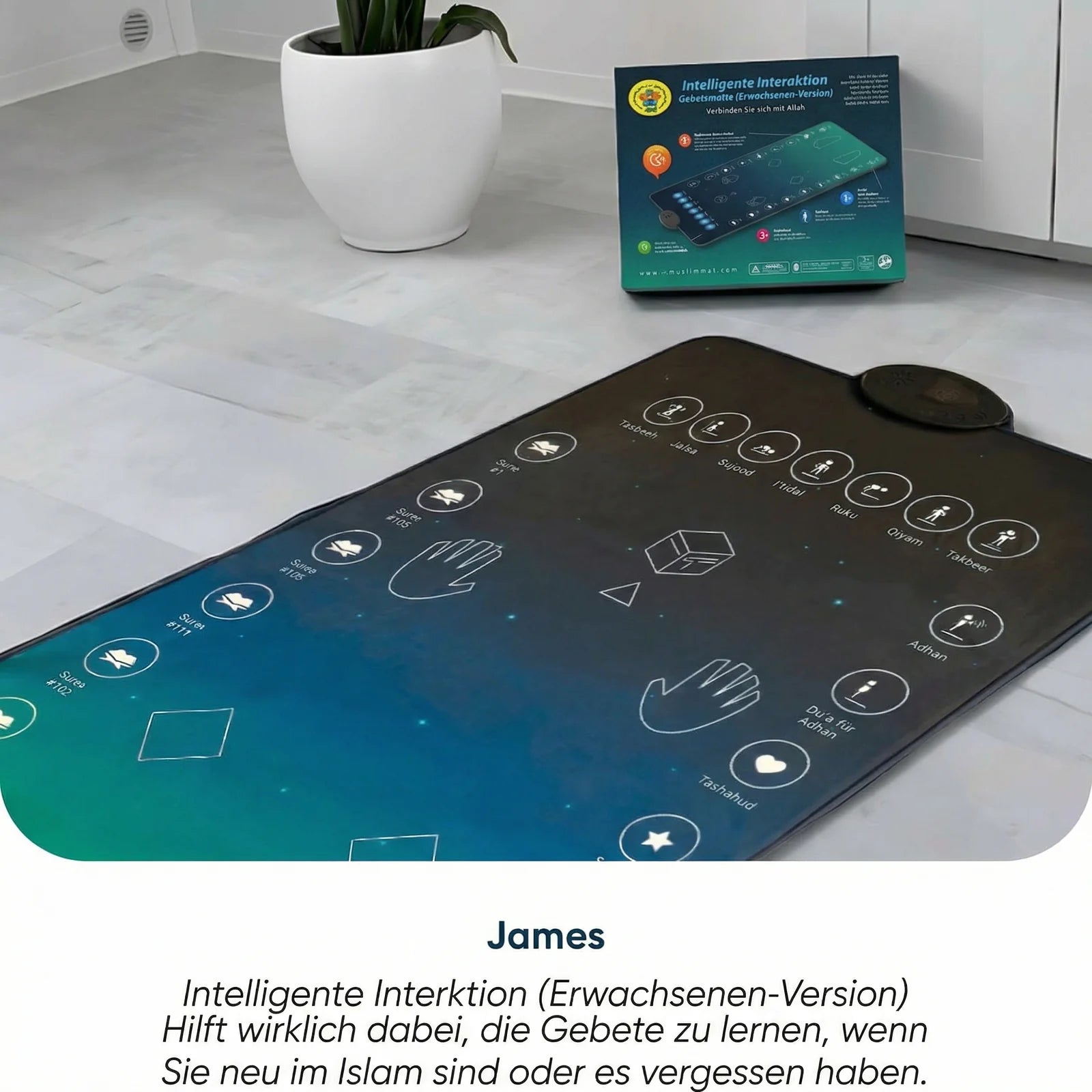 Interaktiver Lern-Gebetsteppich für Muslime